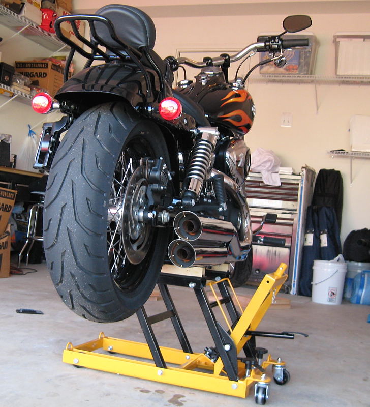 More pix of my custom lift adapters - Harley Davidson Forums